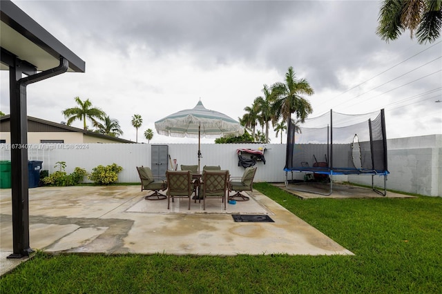 view of patio with a trampoline