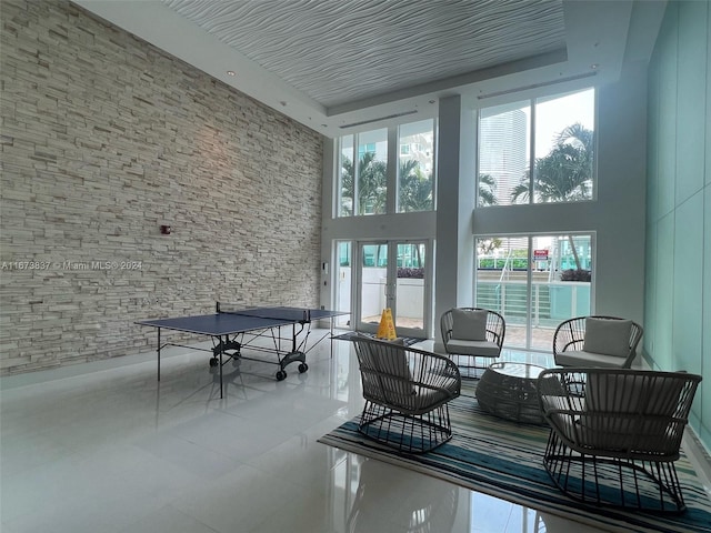 sunroom featuring french doors