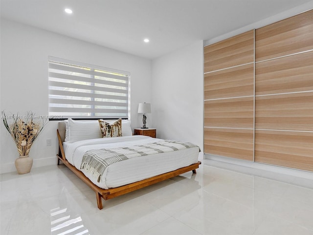 view of tiled bedroom