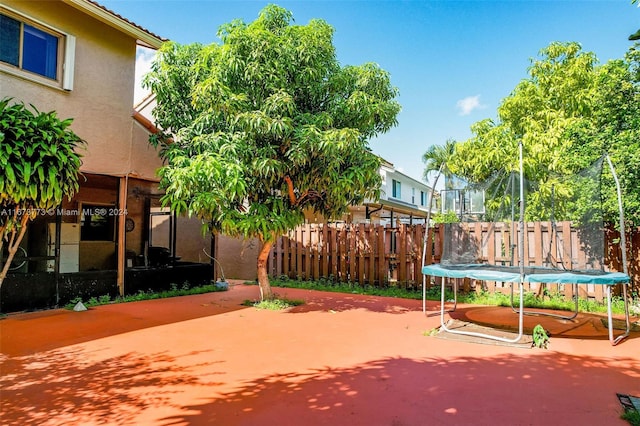 view of patio with a trampoline