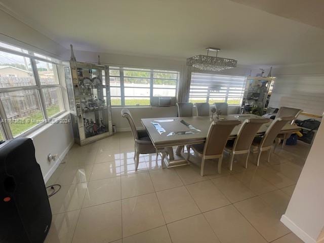 dining room with light tile patterned floors