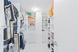 view of walk in closet