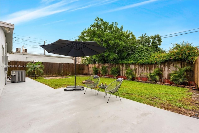 view of patio / terrace with central AC unit