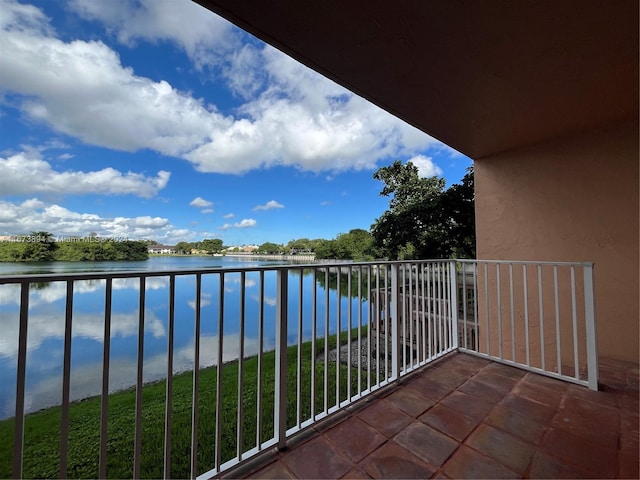 balcony with a water view