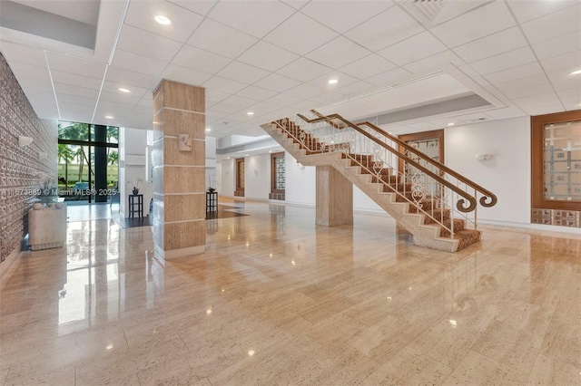 community lobby with stairs