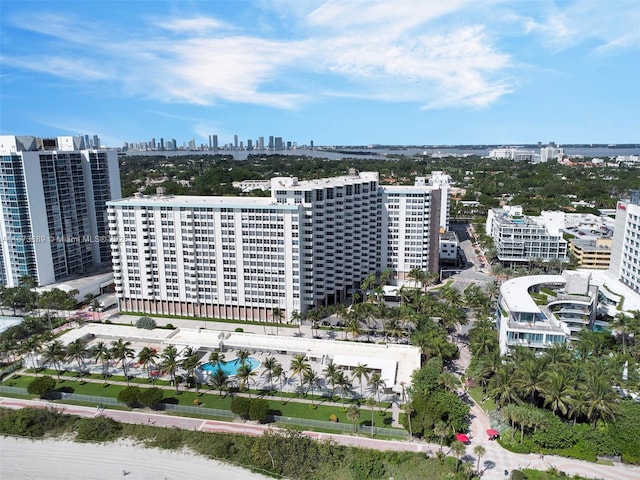 drone / aerial view featuring a view of city