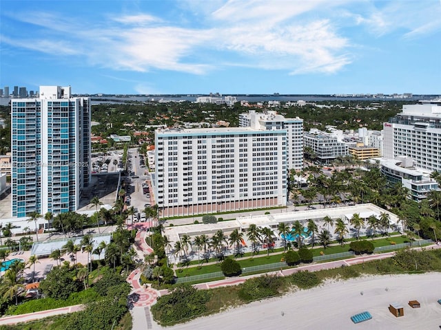 birds eye view of property featuring a view of city