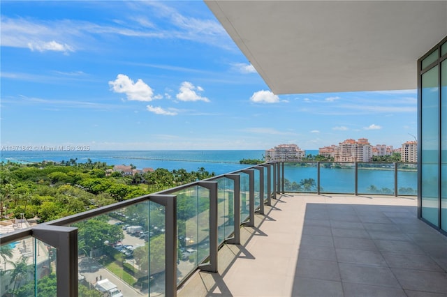 balcony with a water view