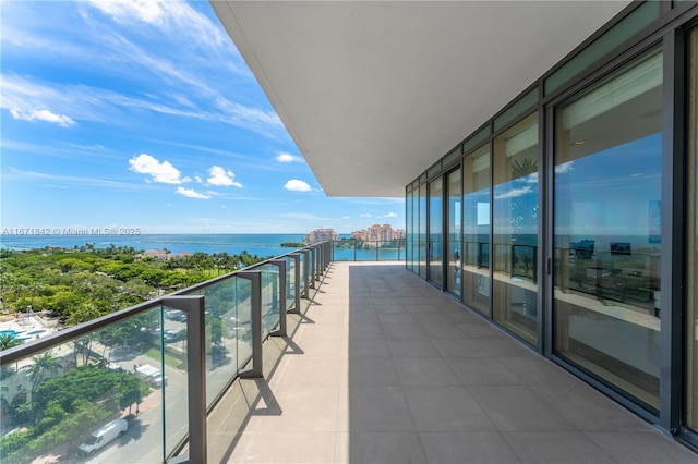 balcony with a water view