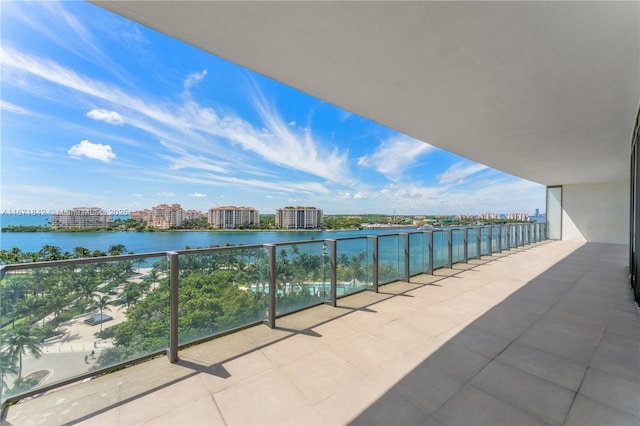 balcony with a water view