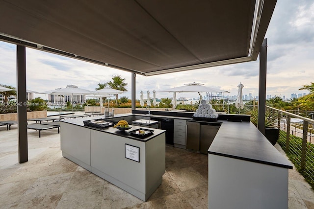 800 S Pointe Dr Unit 901, Miami Beach, FL 33139 - view of patio with an outdoor kitchen