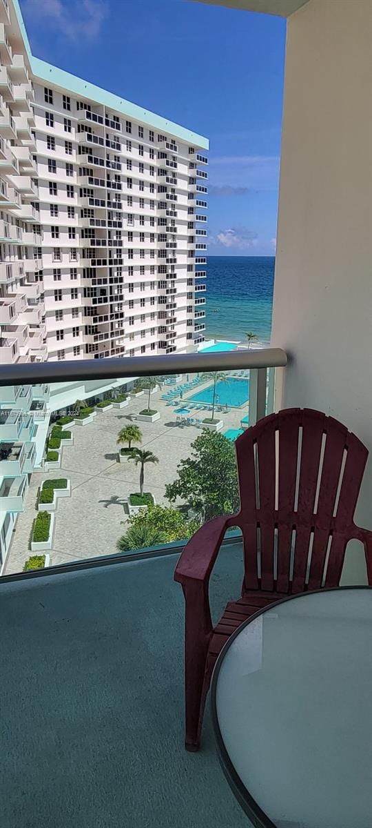 balcony with a water view