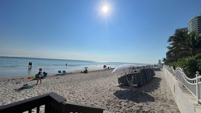 3801 S Ocean Dr Unit 9W, Hollywood, FL 33019 - view of water feature featuring fence and a view of the beach