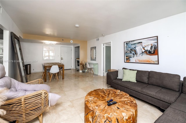 view of tiled living room