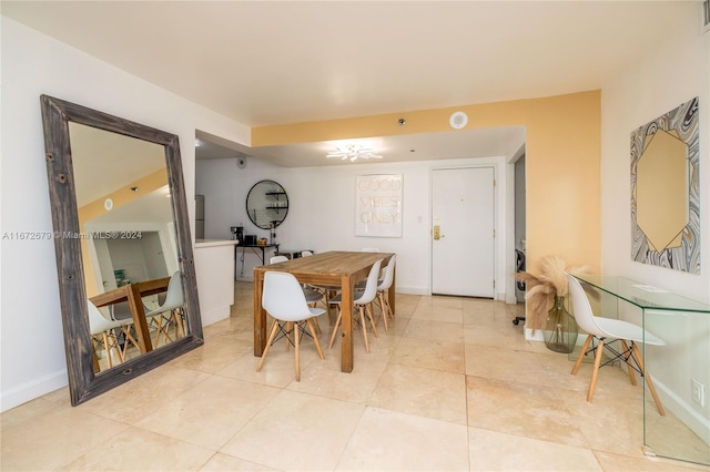 view of tiled dining room