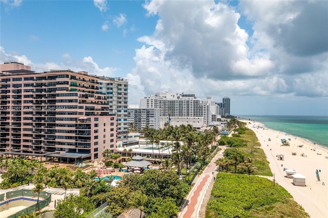 exterior space with a view of the beach