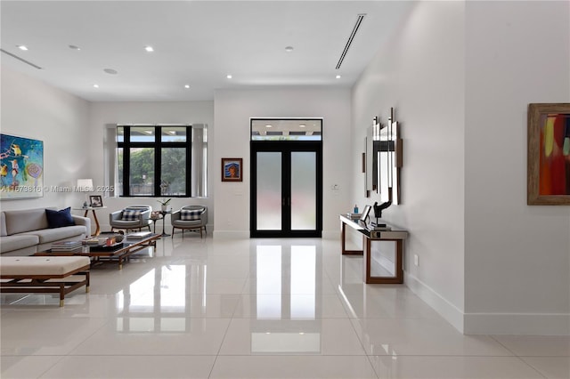 interior space with french doors