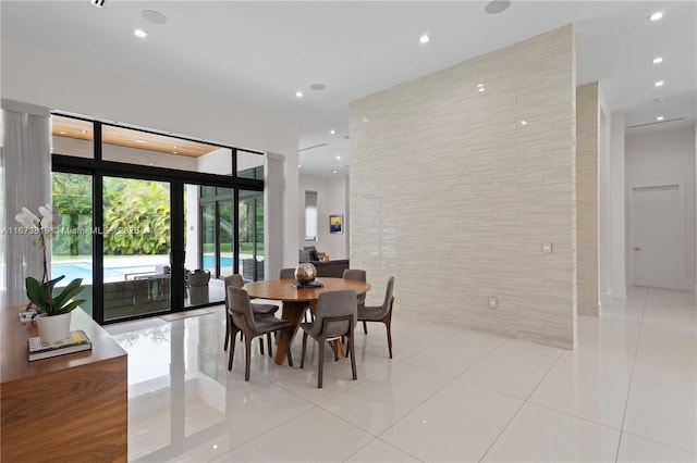 view of tiled dining area