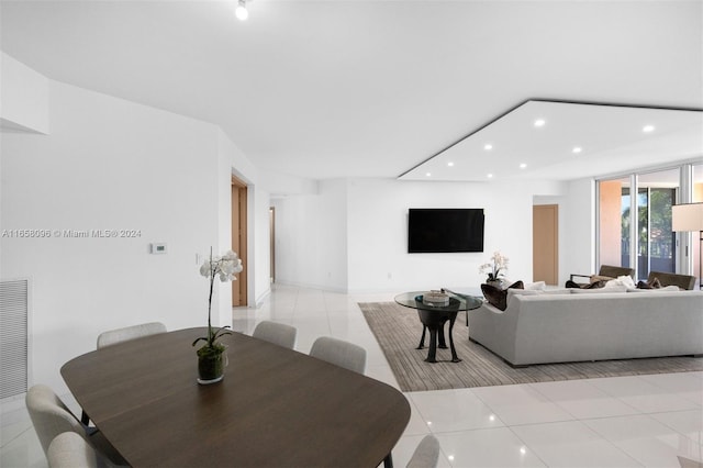 dining room featuring light tile patterned floors