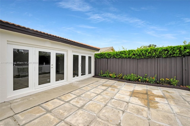 view of patio with french doors