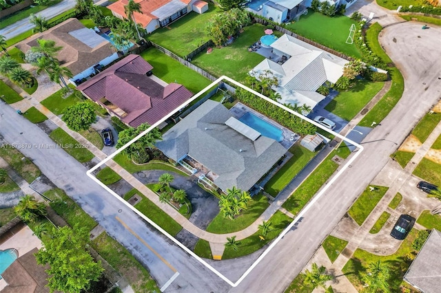 bird's eye view featuring a residential view