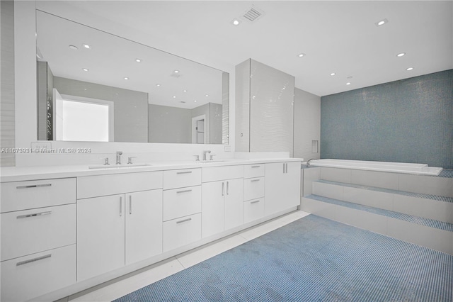 bathroom featuring vanity and tile patterned floors