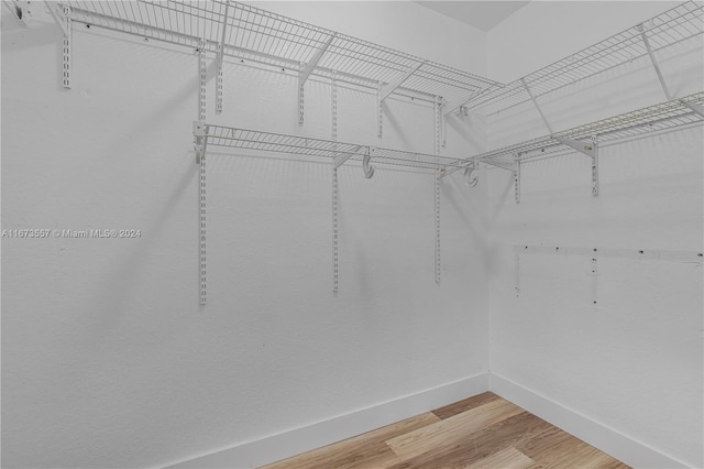 walk in closet featuring hardwood / wood-style floors