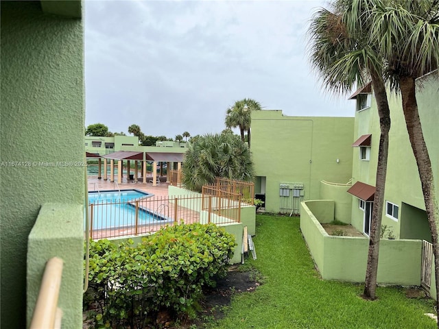 view of pool with a gazebo and a patio