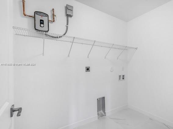 washroom with hookup for a washing machine and electric dryer hookup