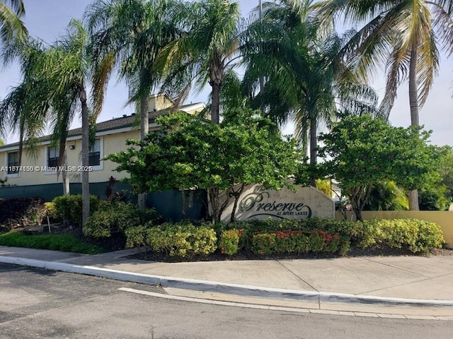 view of community sign