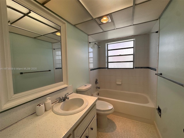 3181 S Ocean Dr Unit 501, Hallandale Beach, FL 33009 - bathroom featuring vanity, toilet,  shower combination, and tile patterned flooring