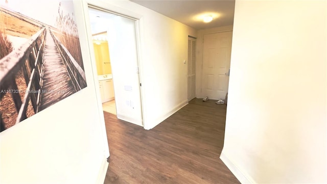 510 NW 84th Ave Unit 529, Plantation, FL 33324 - hall with baseboards and dark wood-style flooring
