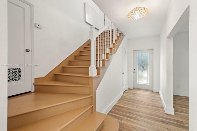 foyer featuring wood-type flooring