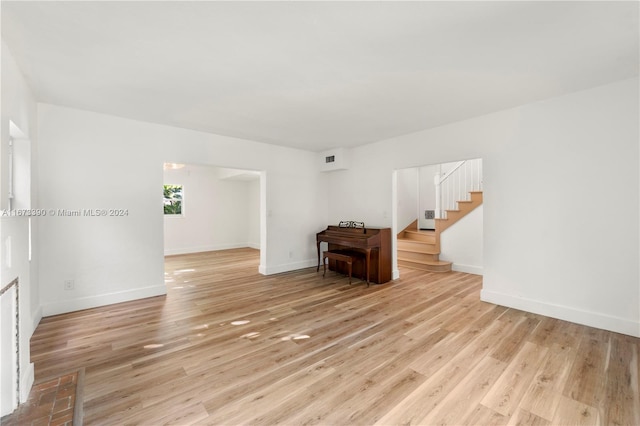 empty room featuring light wood-type flooring