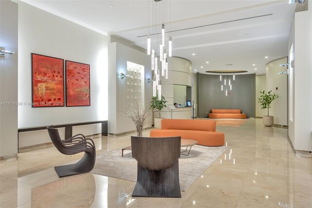 9066 SW 73rd Ct Unit 1205, Miami, FL 33156 - lobby with recessed lighting