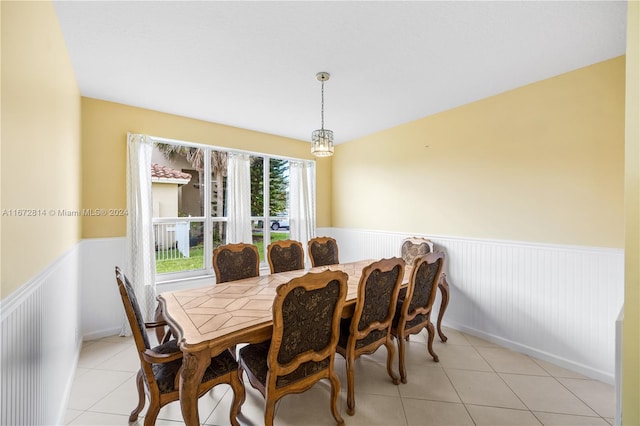 view of tiled dining room