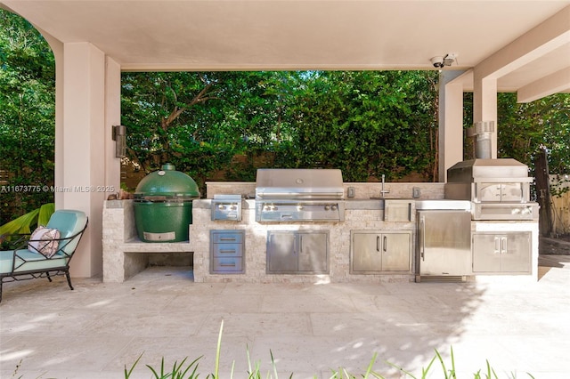 view of patio featuring a grill and area for grilling