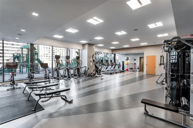 workout area with a healthy amount of sunlight