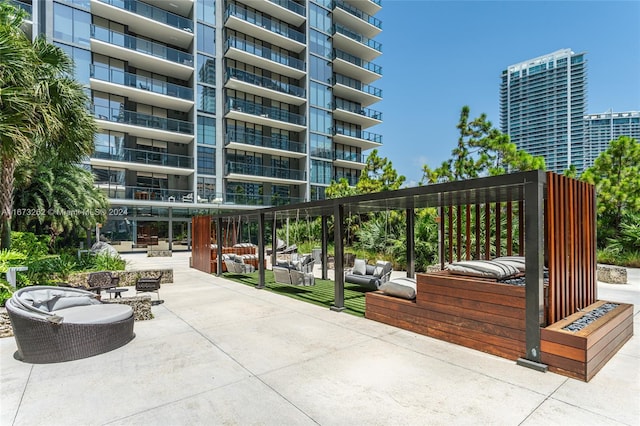 view of home's community with an outdoor living space