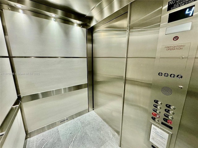 interior details with elevator