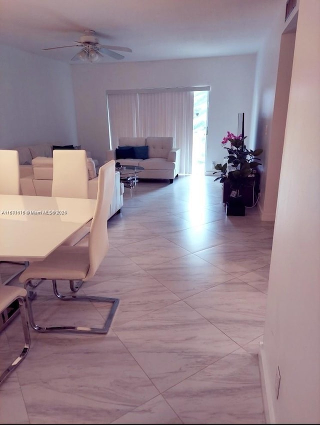 4330 Hillcrest Dr Unit 414, Hollywood, FL 33021 - living room featuring a ceiling fan