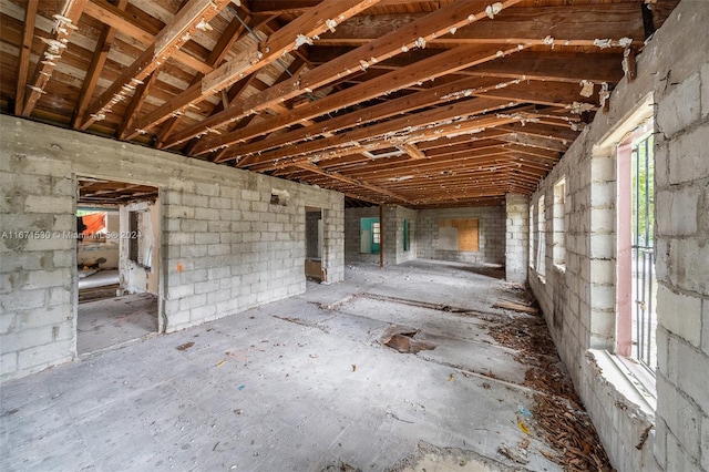 misc room featuring vaulted ceiling