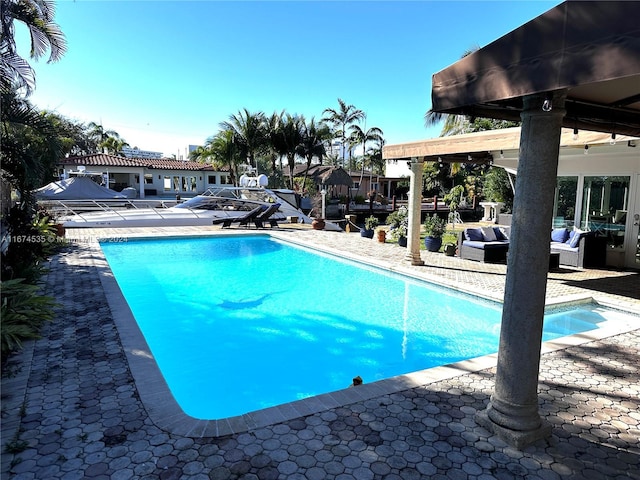 view of pool with a patio area