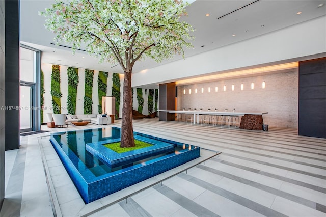 view of pool featuring an outdoor living space