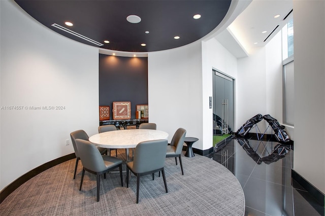 view of tiled dining space