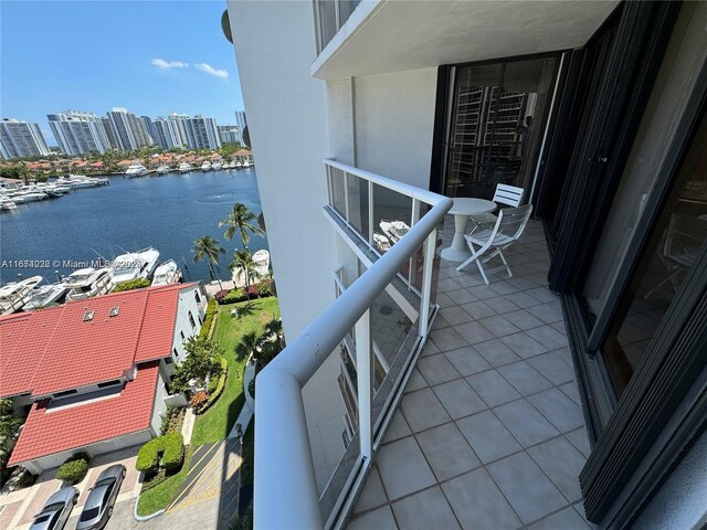 balcony with a water view