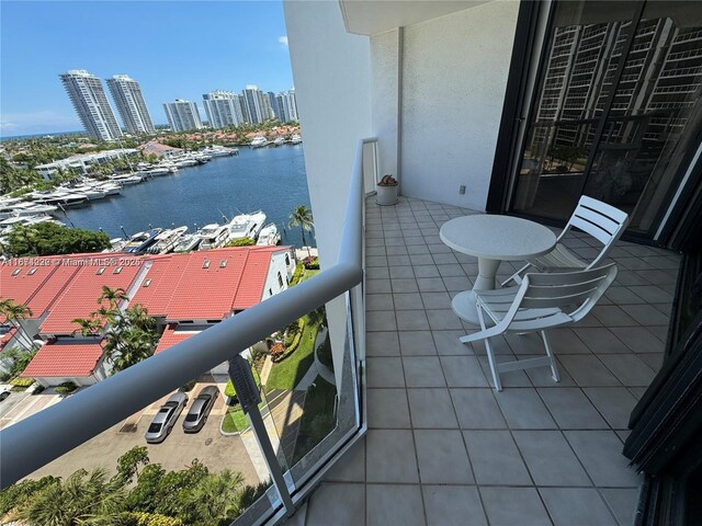 balcony with a water view