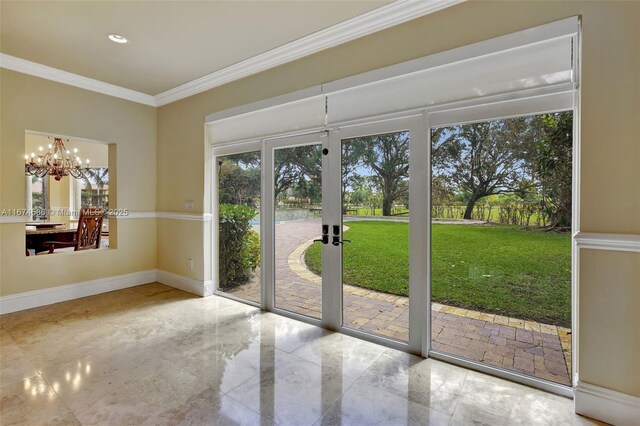 living room featuring ornamental molding