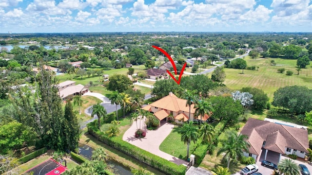 drone / aerial view featuring a residential view