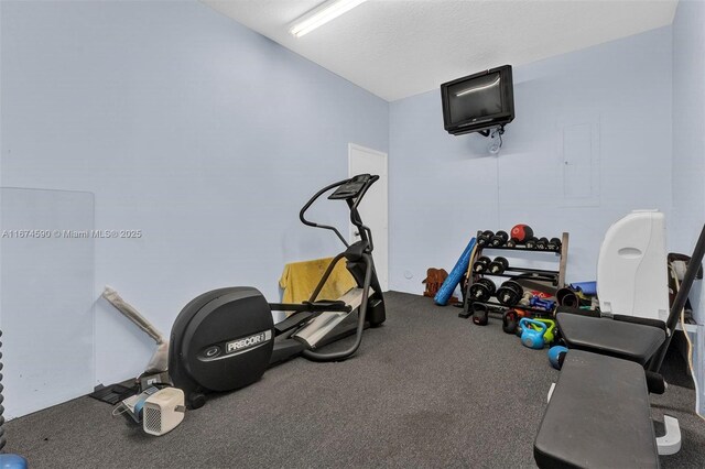 exercise room with electric panel